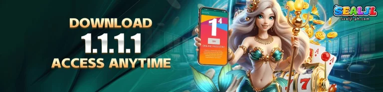 SEALJL download access anytime page showing easy mobile access, smooth login process, quick register option, and online casino games available through the app